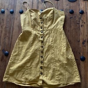 SOCIALITE | Yellow Button Midi Dress